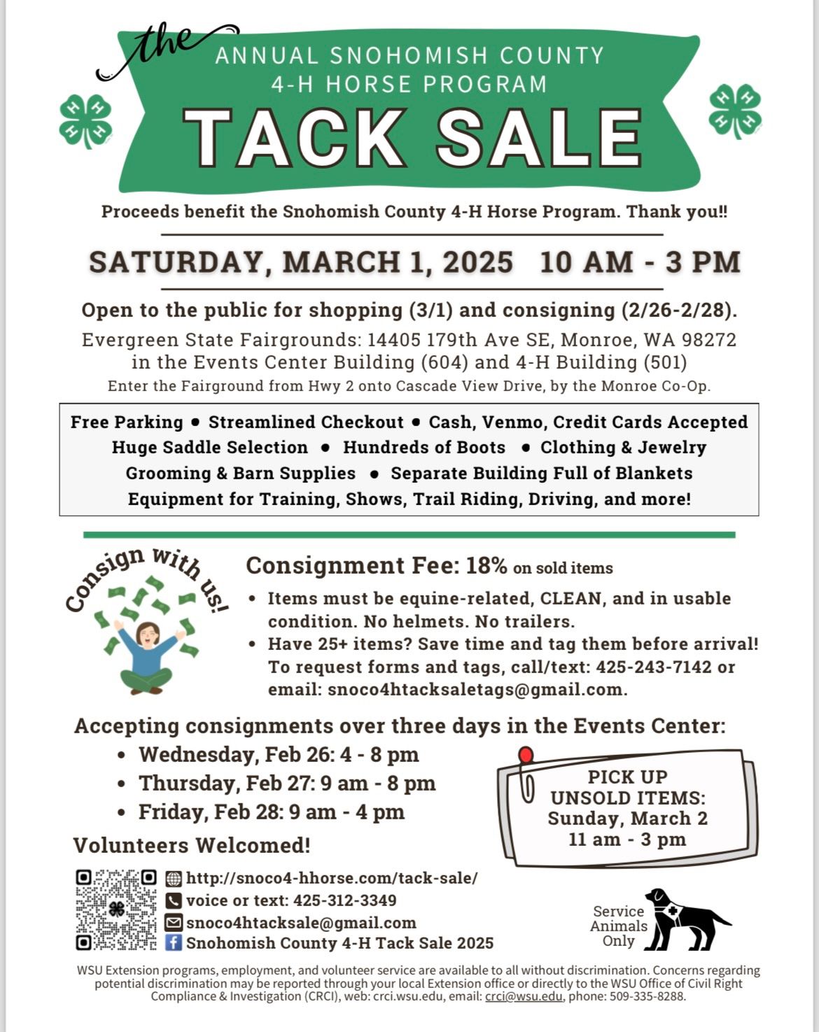 2025 Snohomish County 4H tack sale