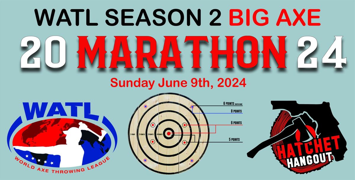 Hatchet Hangout - 2024 WATL Season 2 Big Axe Marathon - Axe throwing Clearwater