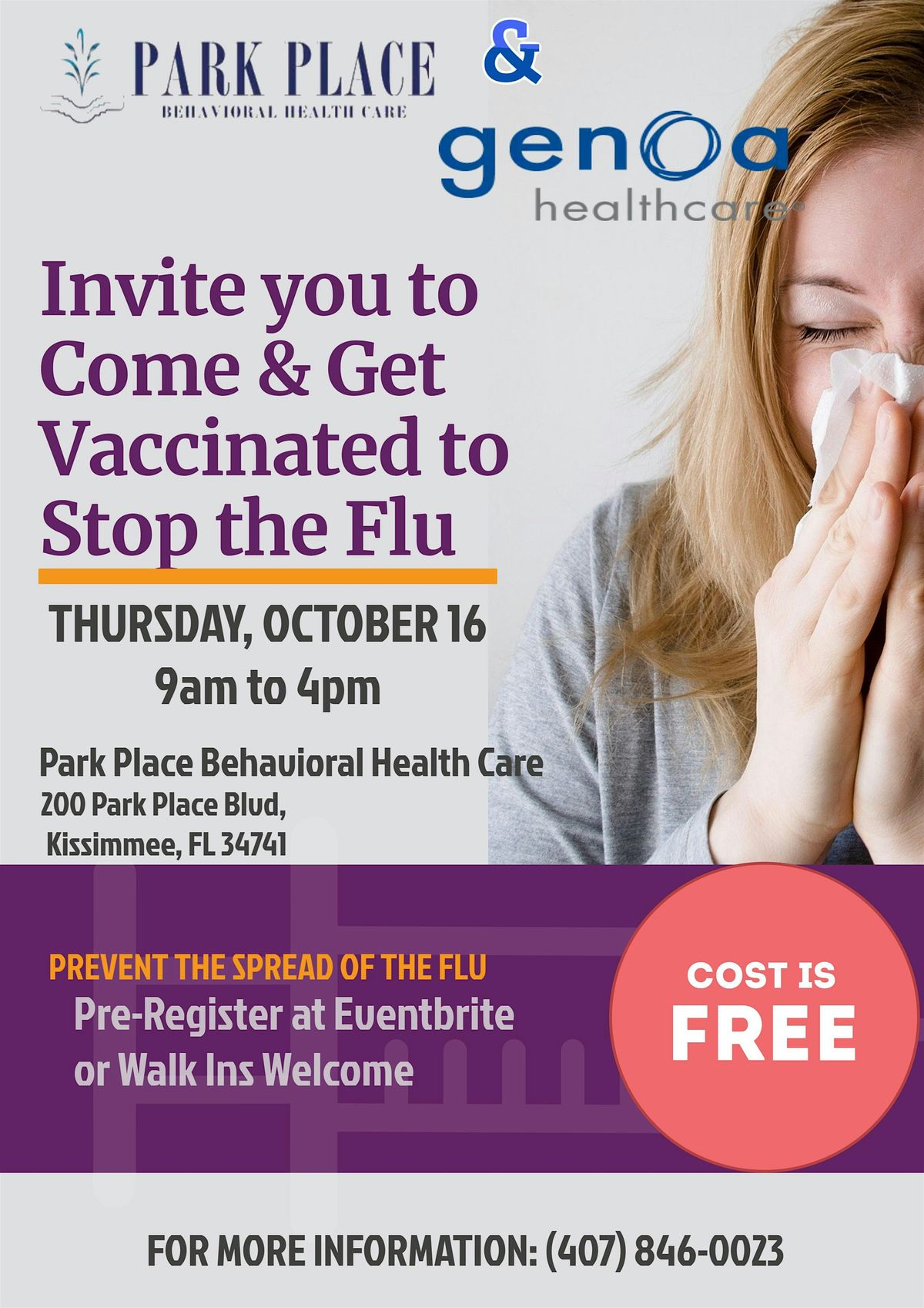 Genoa and Park Place Flu Shot Event 2025