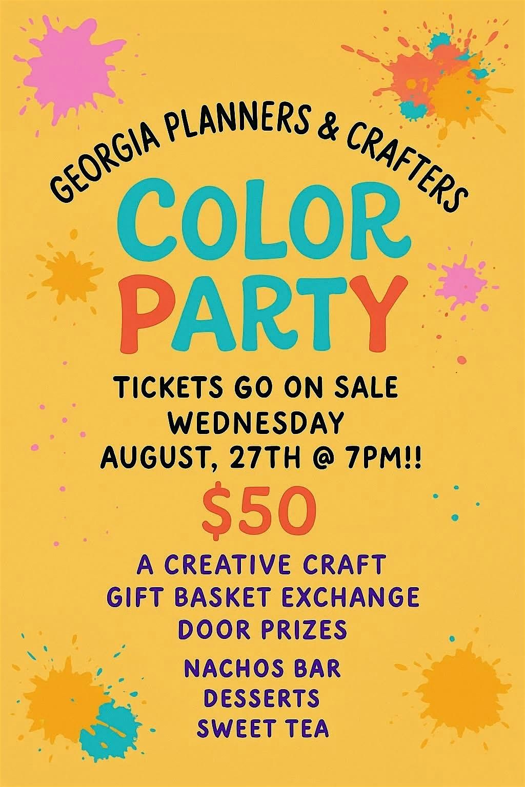 GA Planners and Crafters COLOR PARTY
