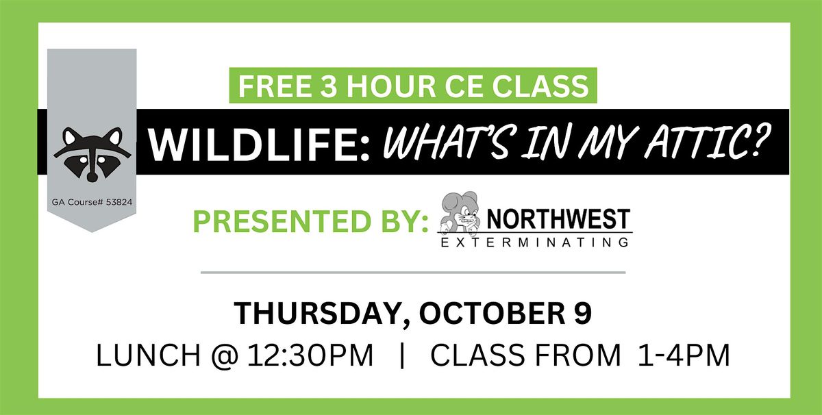 FREE 3 HR CE: Wildlife: What's in My Attic