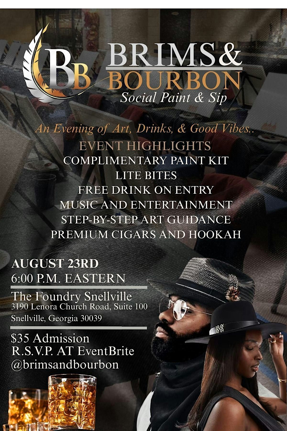 Brims & Bourbon Social Paint and Sip