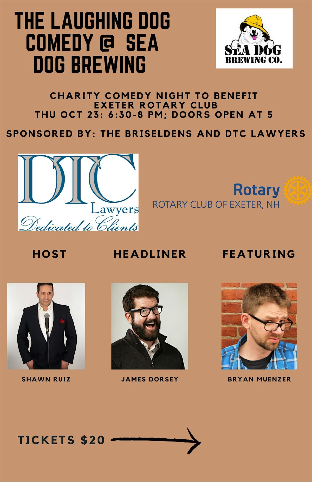 Charity Comedy Night @ Sea Dog Exeter to benefit the Exeter Rotary Club!