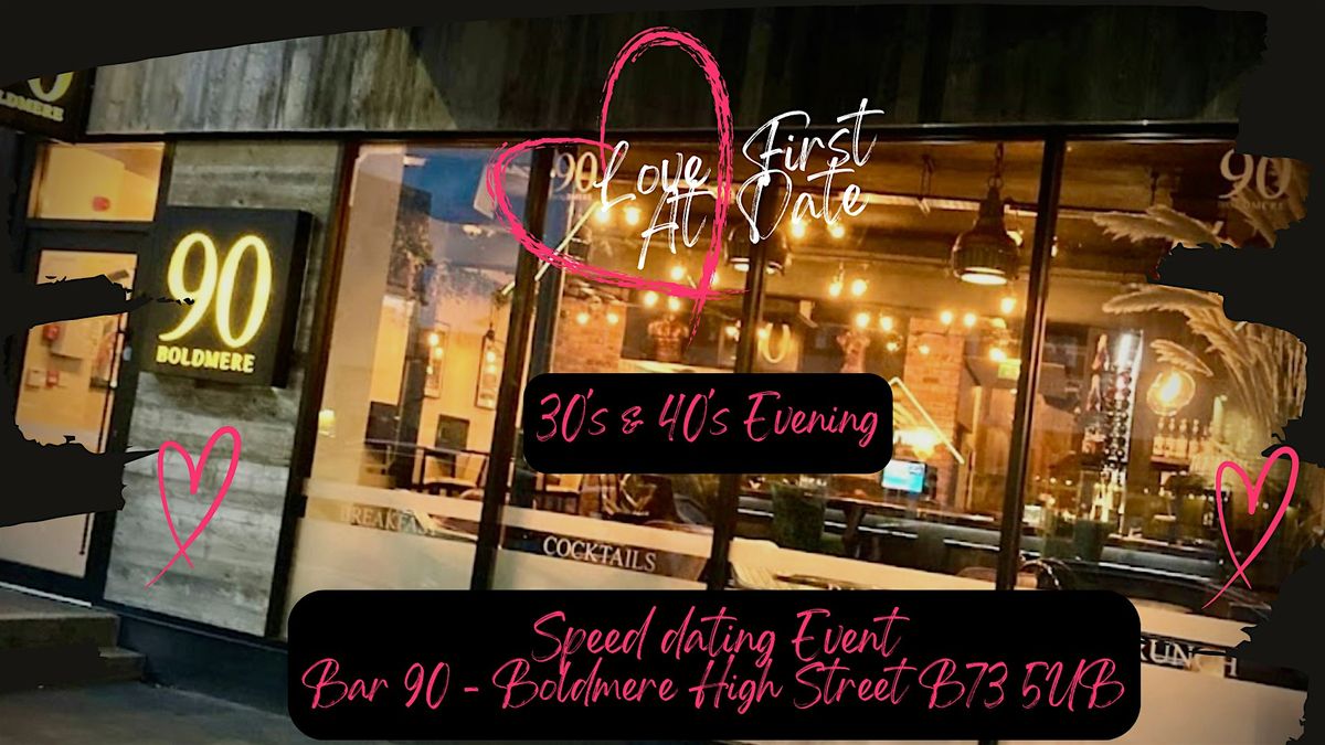 30's & 40's Speed Dating Evening in Boldmere Birmingham