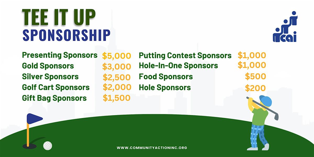 Sponsorships for  Community Action's Golf Fundraiser