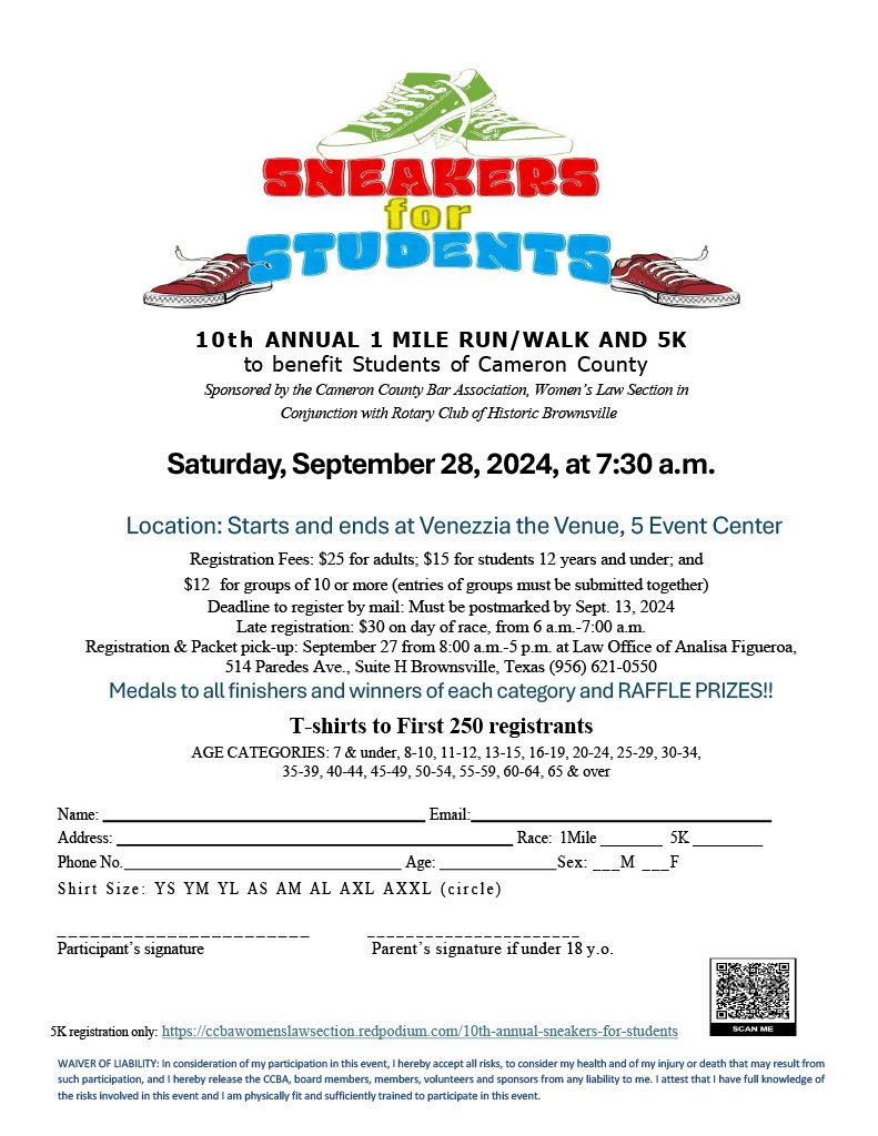 10th Annual Sneakers for Students 1 mile\/5K race 