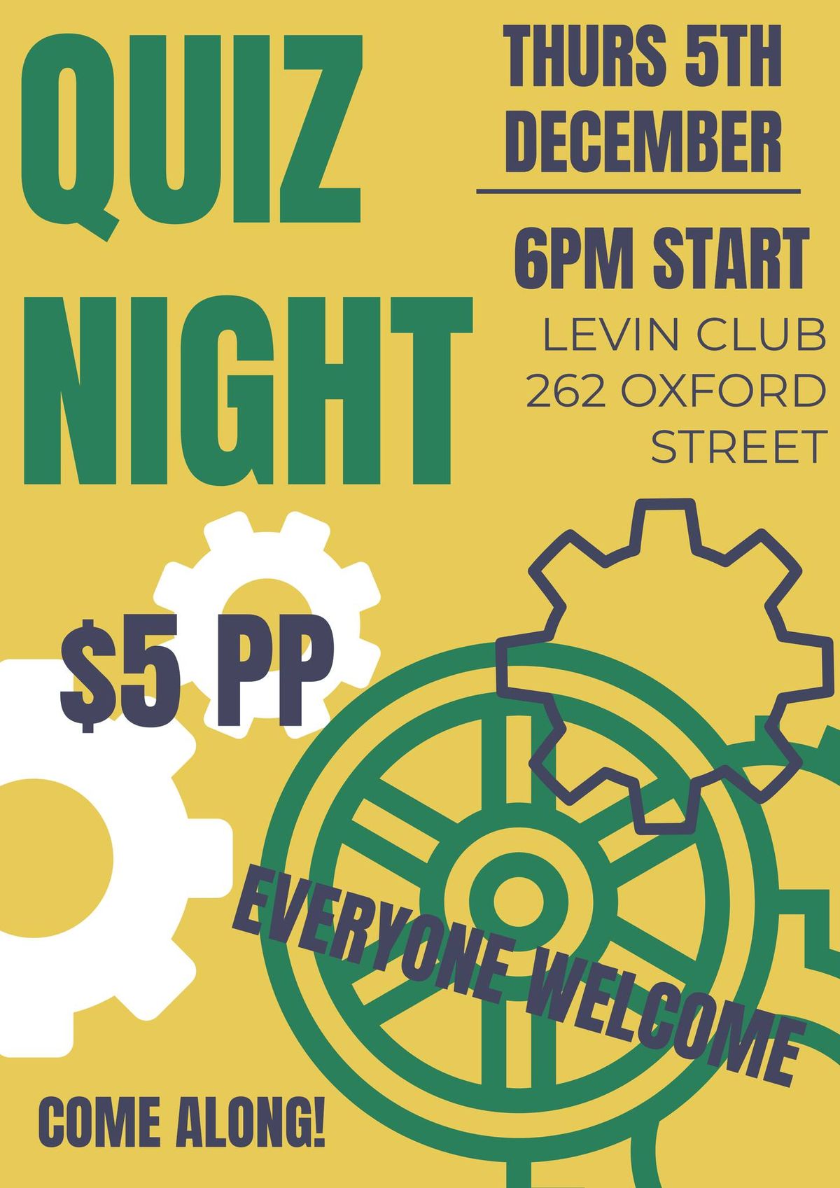 Quiz Night @ the Levin Club