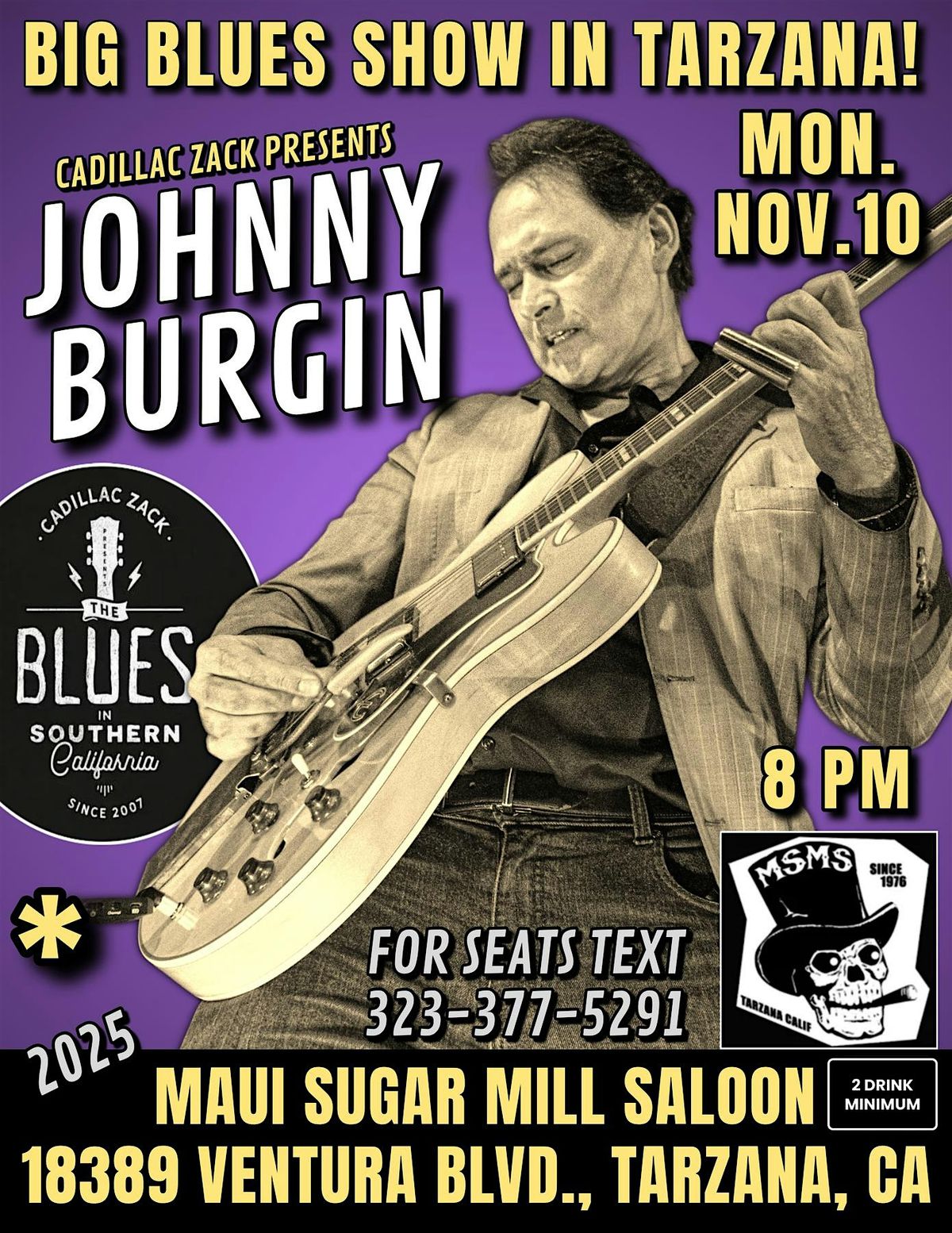 JOHNNY BURGIN - Blues Guitar Master from Chicago - in Tarzana!