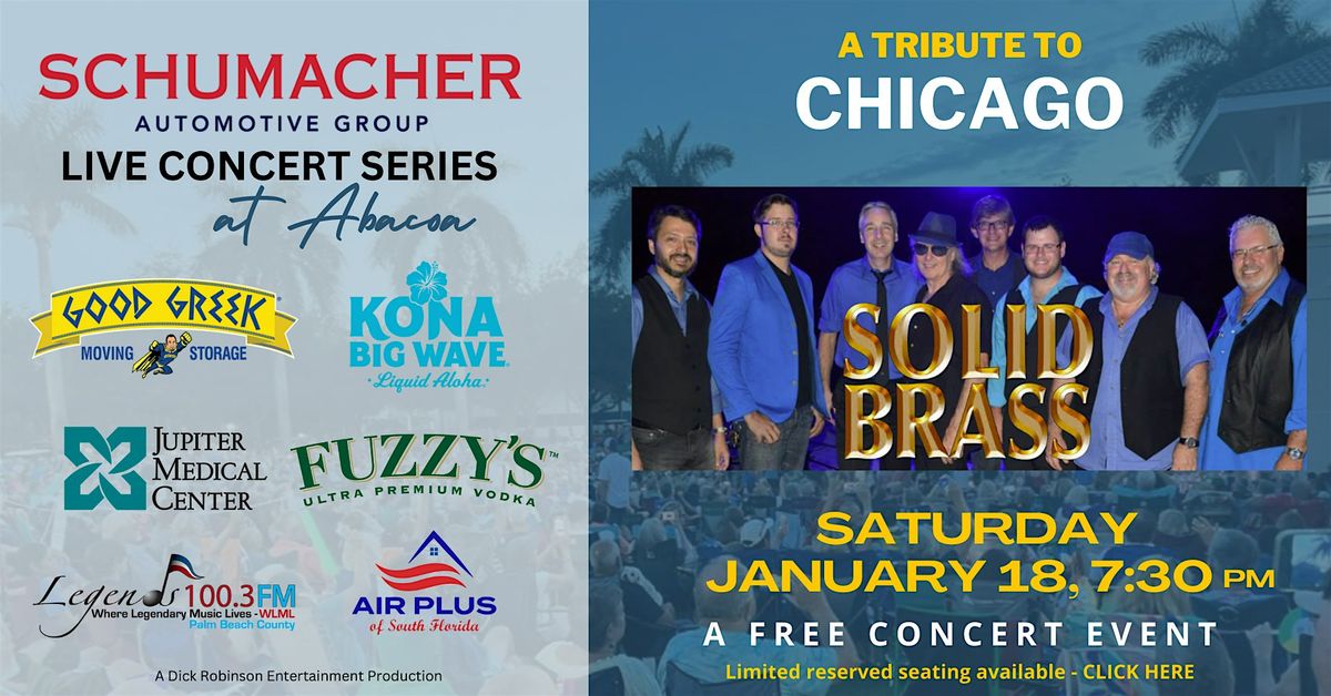 Solid Brass - A Tribute to Chicago - FREE CONCERT. Optional Reserved Seat