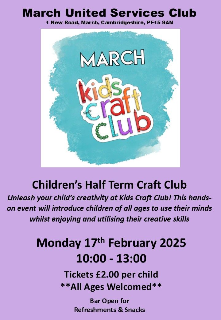 Children\u2019s Half Term Craft Club