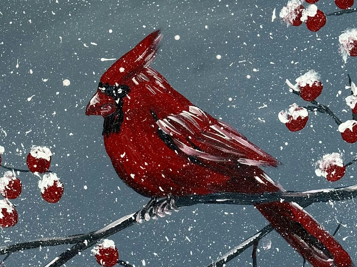 Winter Cardinal Paint Night with Artist Yuliia Derkach!