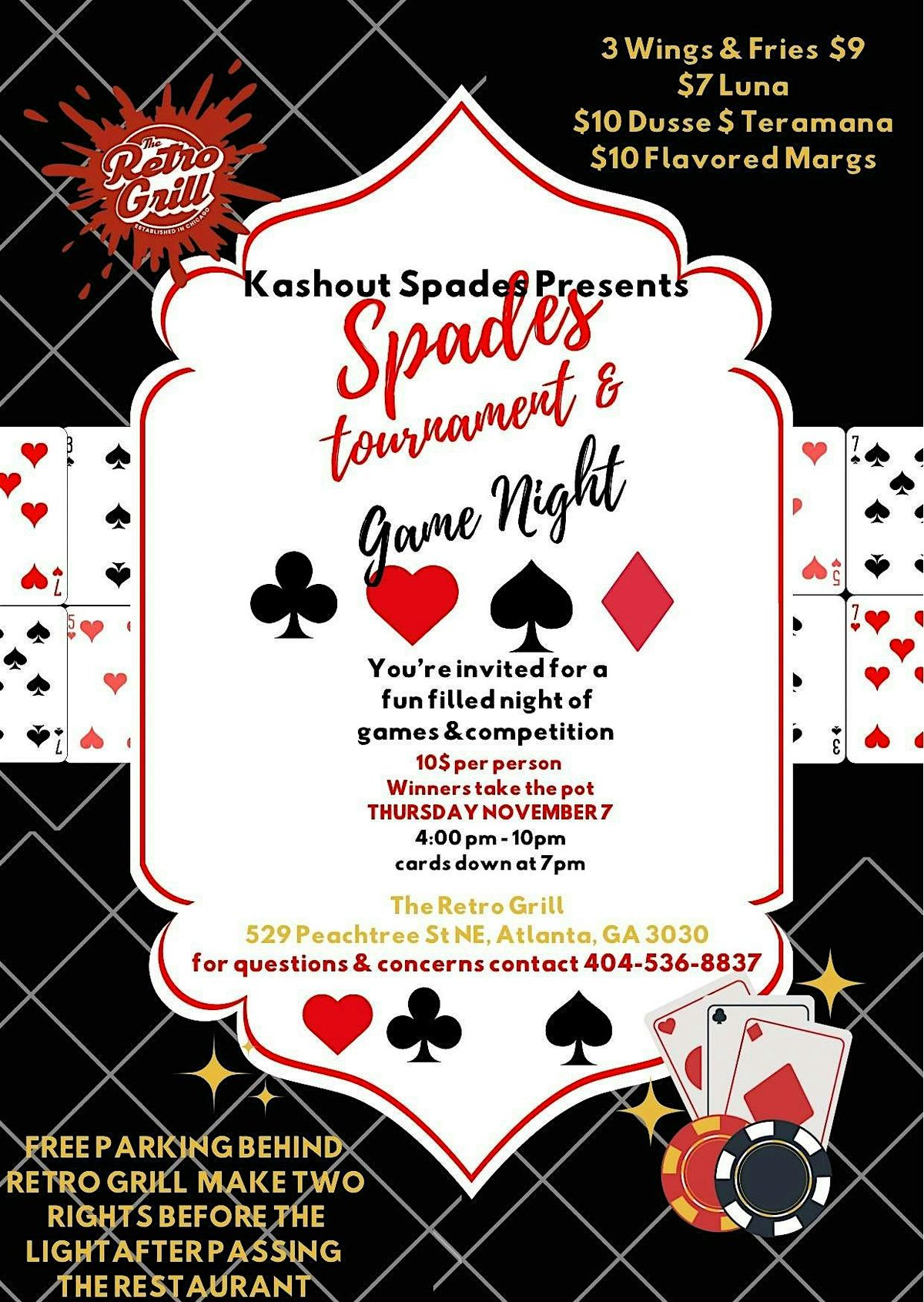 Kash Out Spades Tournament & Game night