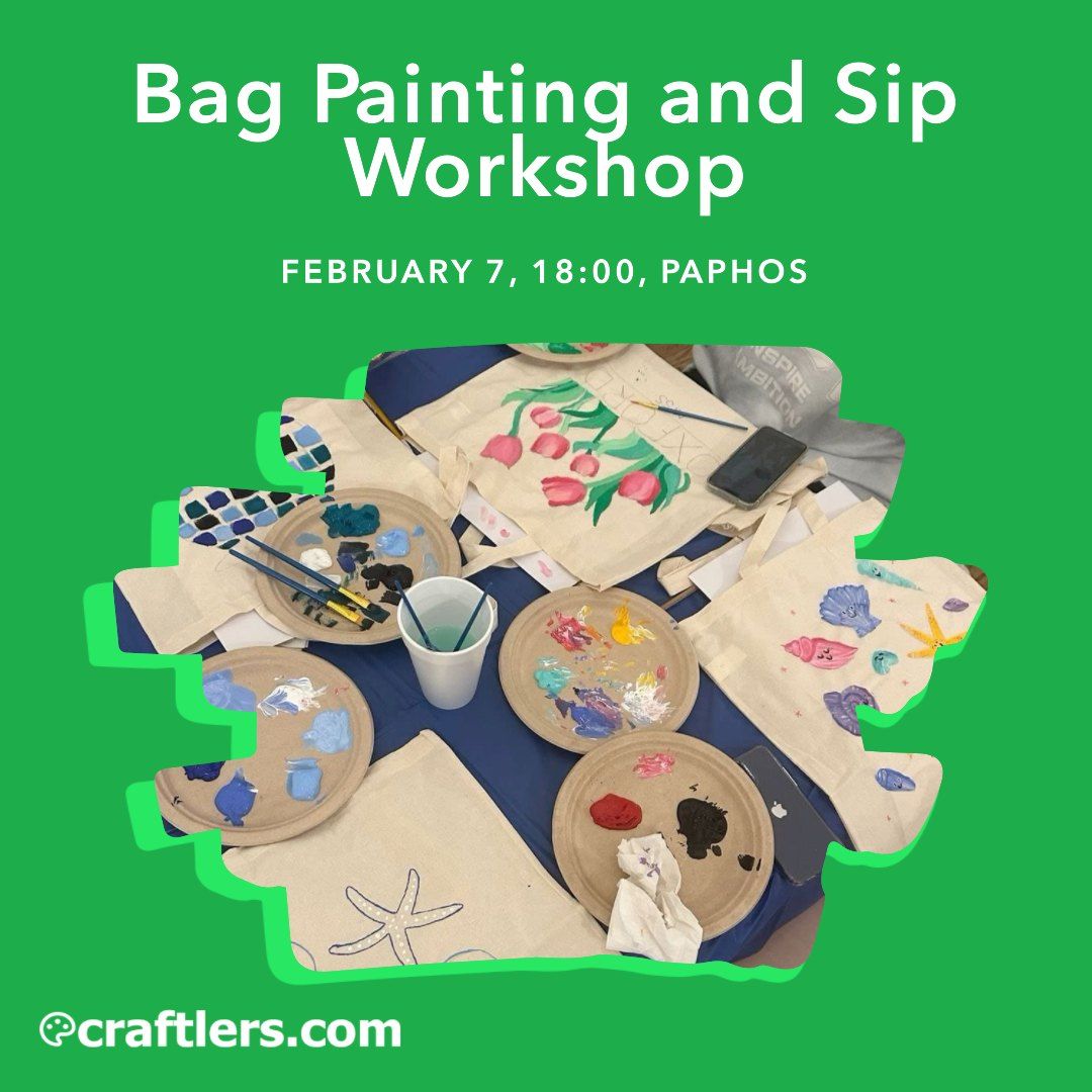 Bag Painting and Sip Workshop in Paphos\ud83c\udfa8\ud83c\udf77