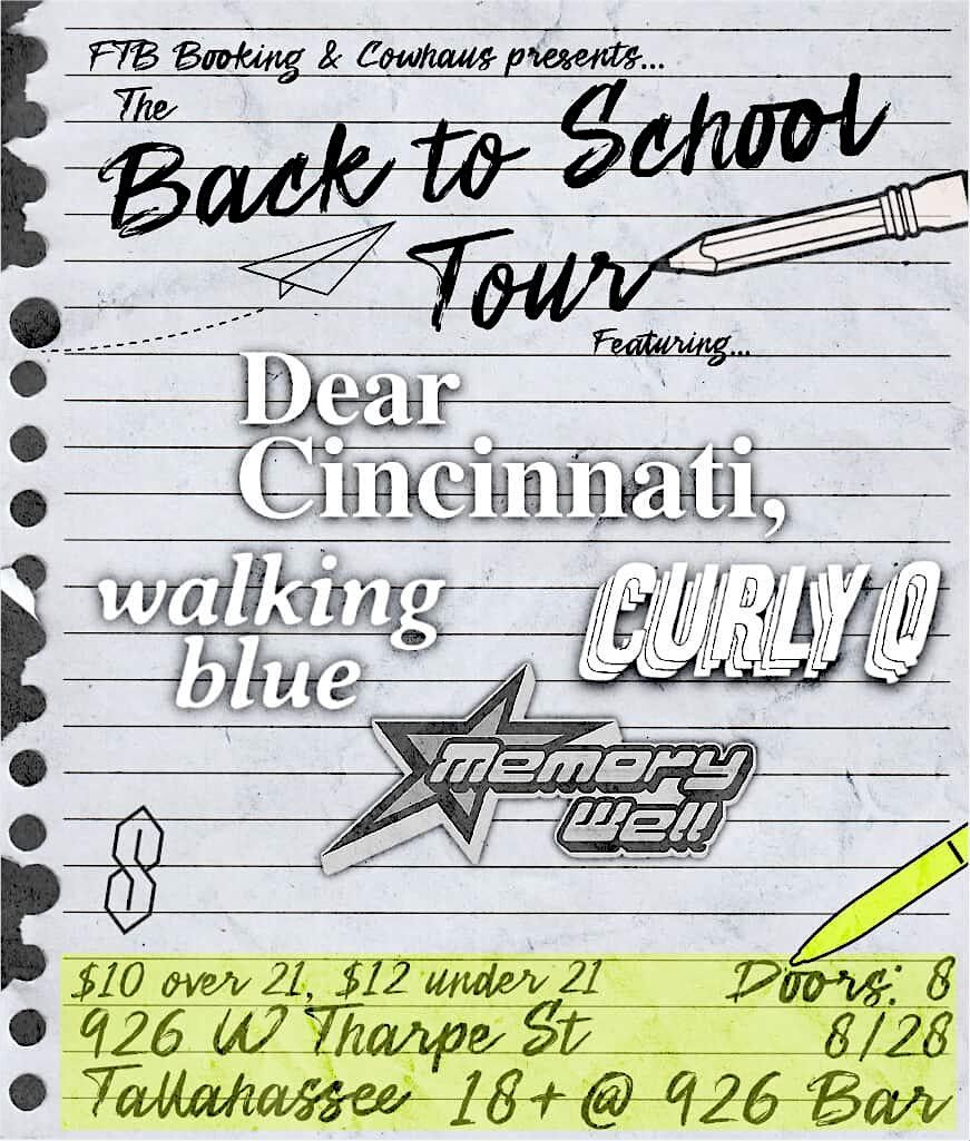 Dear Cincinnati w\/ Curly Q, Walking Blue, Memory Well at 926 Bar