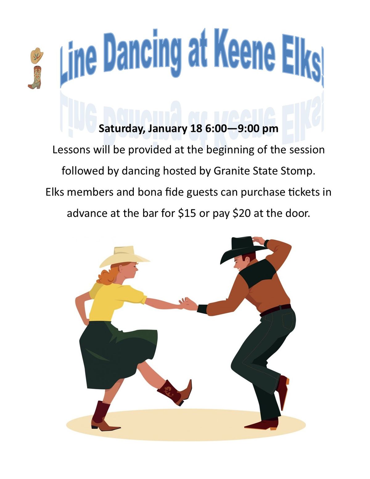 Line Dancing at the Keene Elks - Hosted by Granite State Stomp