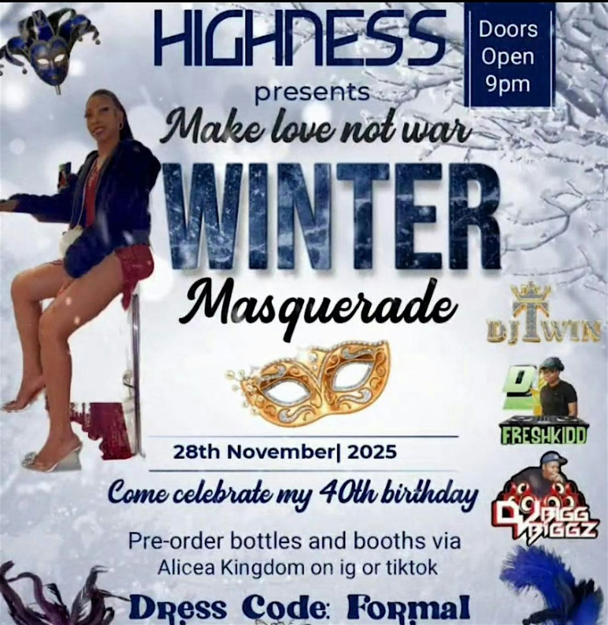 Make Love Not War Winter Masquerade