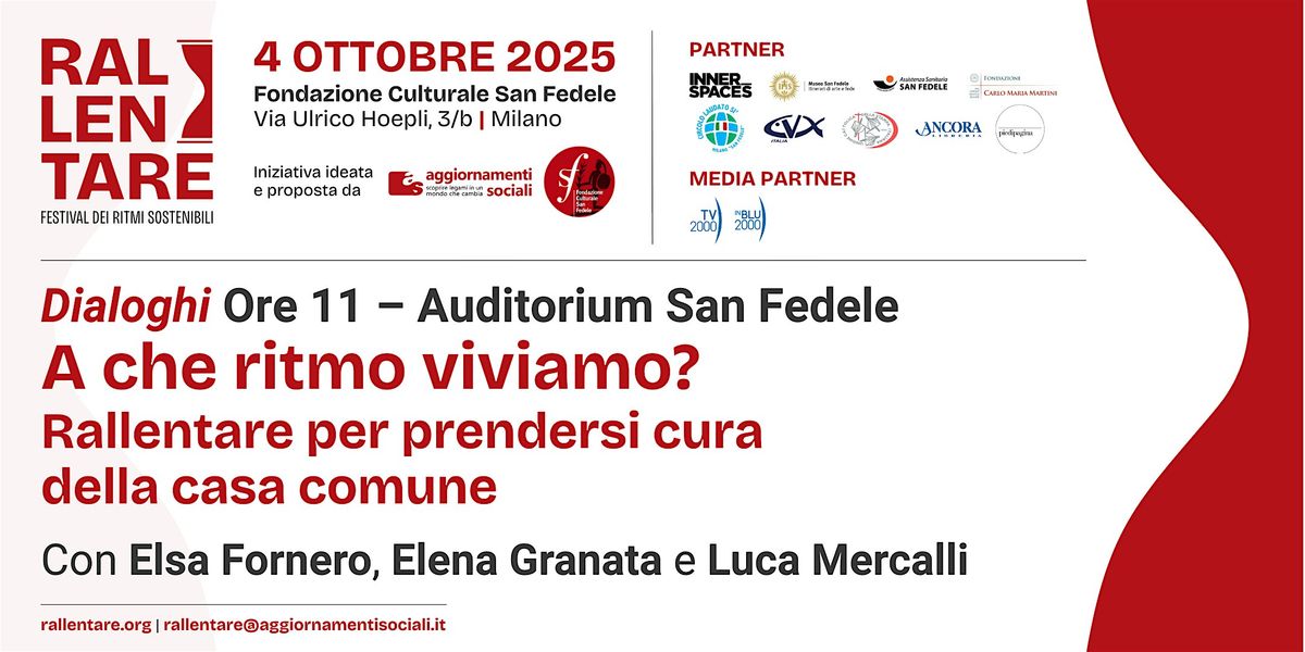 A che ritmo viviamo? Rallentare per prendersi cura della casa comune
