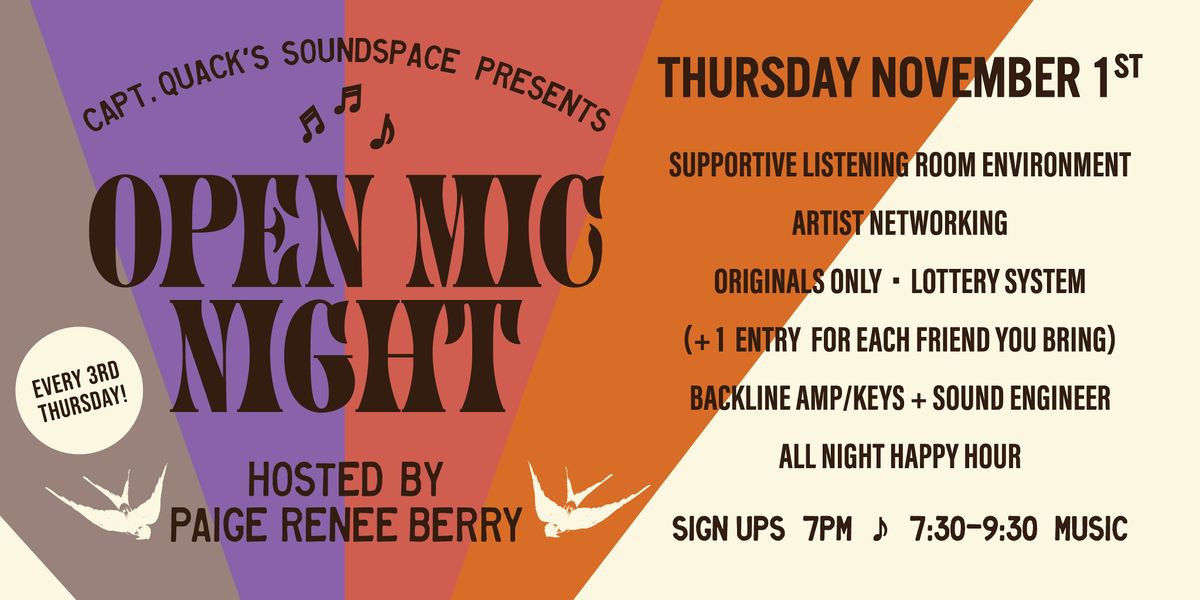 Open Mic Night Hosted by Paige Renee Berry