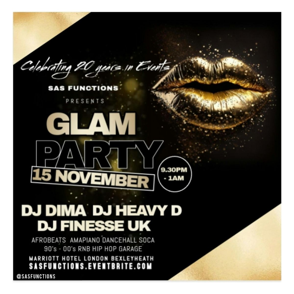 GLAM PARTY - SAS FUNCTIONS CELEBRATES 20 YEARS IN EVENTS