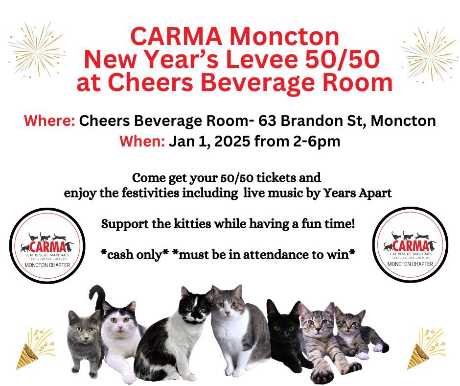 CARMA New Year\u2019s Levee 50\/50 at Cheers Beverage Room