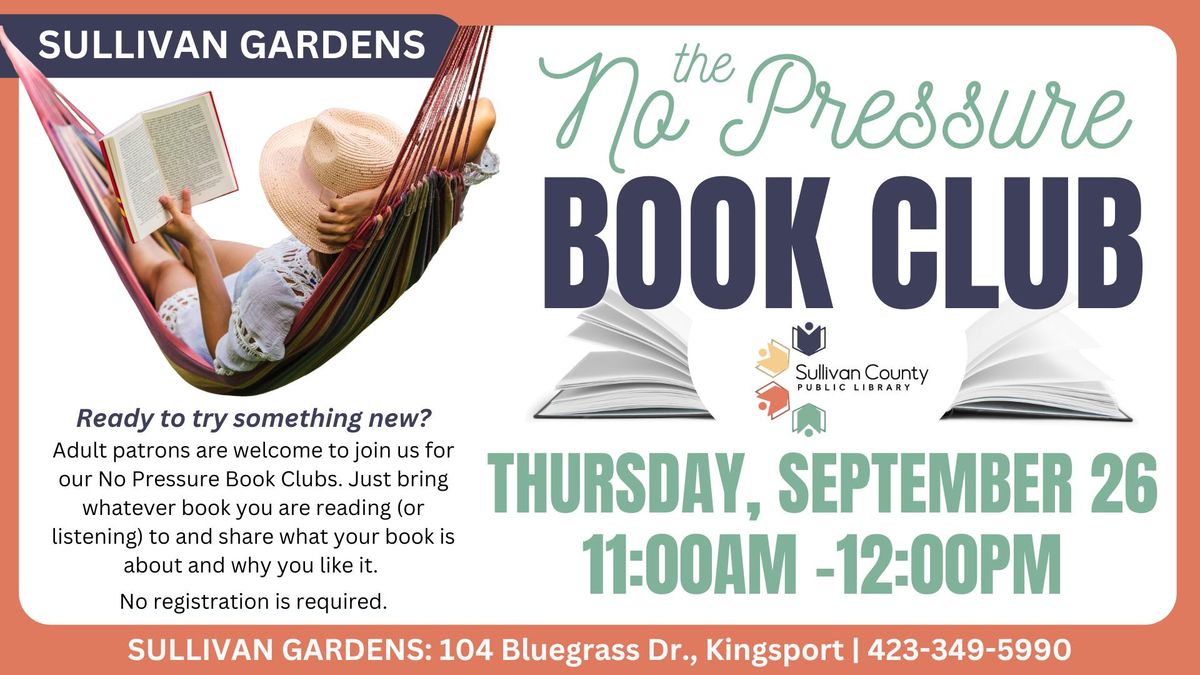 No Pressure Book Club at Sullivan Gardens