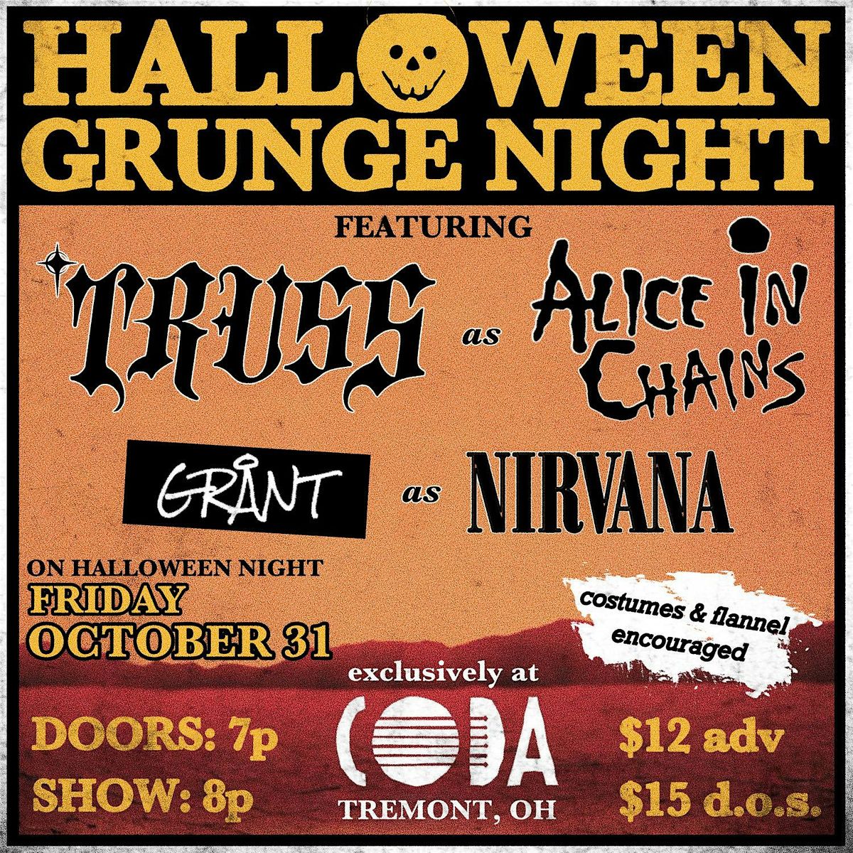 Halloween Grunge Night at CODA with TRUSS & GR\u00c5NT