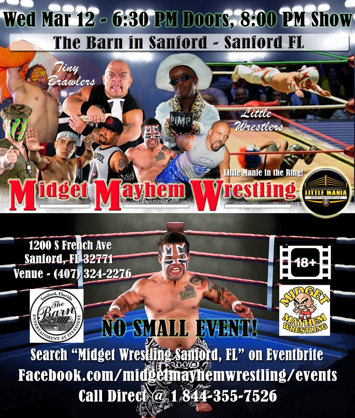 Midget Mayhem Micro-Wrestling Event - Sanford FL 18+