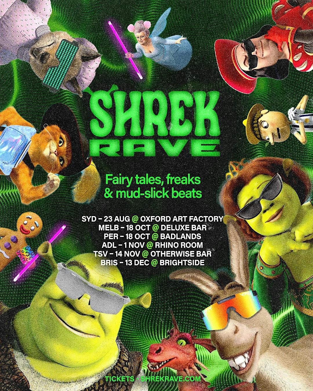SHREK RAVE MELBOURNE CBD 2025