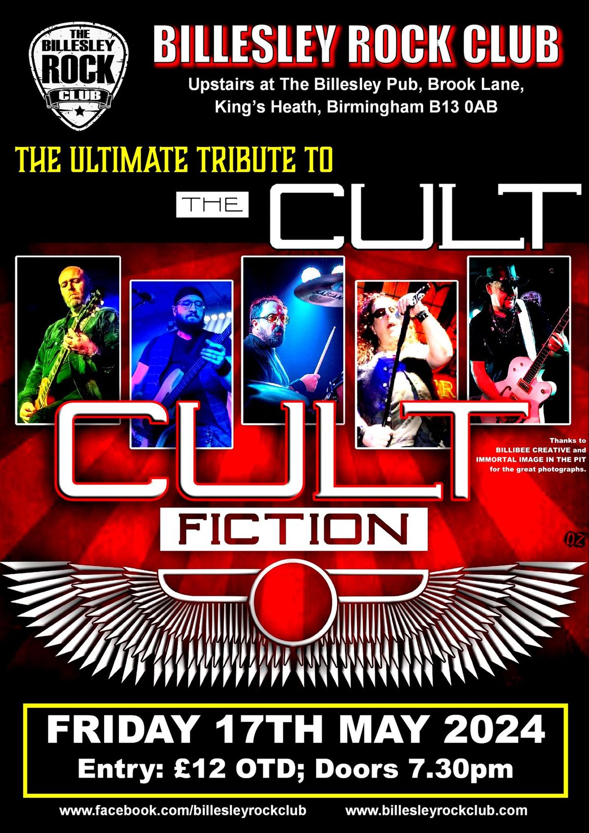 Cult Fiction - the ultimate tribute to The Cult + support tbc - \u00a312 OTD