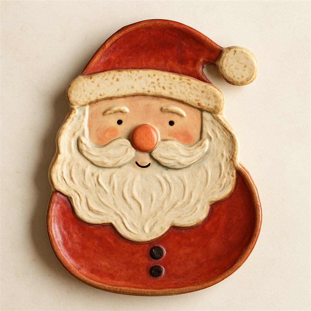 CLAY SANTA COOKIE PLATE FOR 8-12 YRS