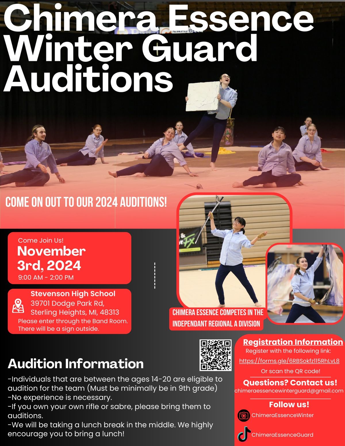 Chimera Essence Winter Guard 2024-2025 Auditions