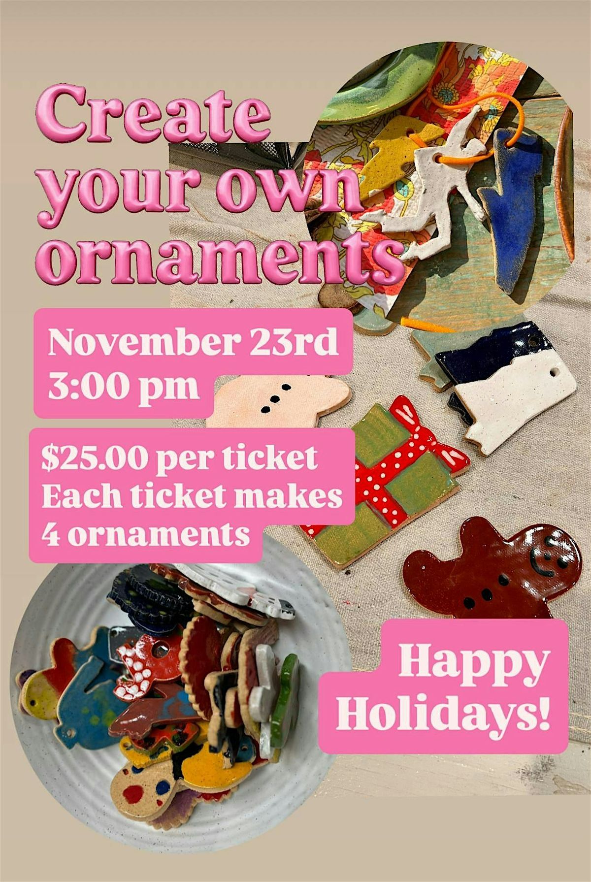Create your own pottery ornaments