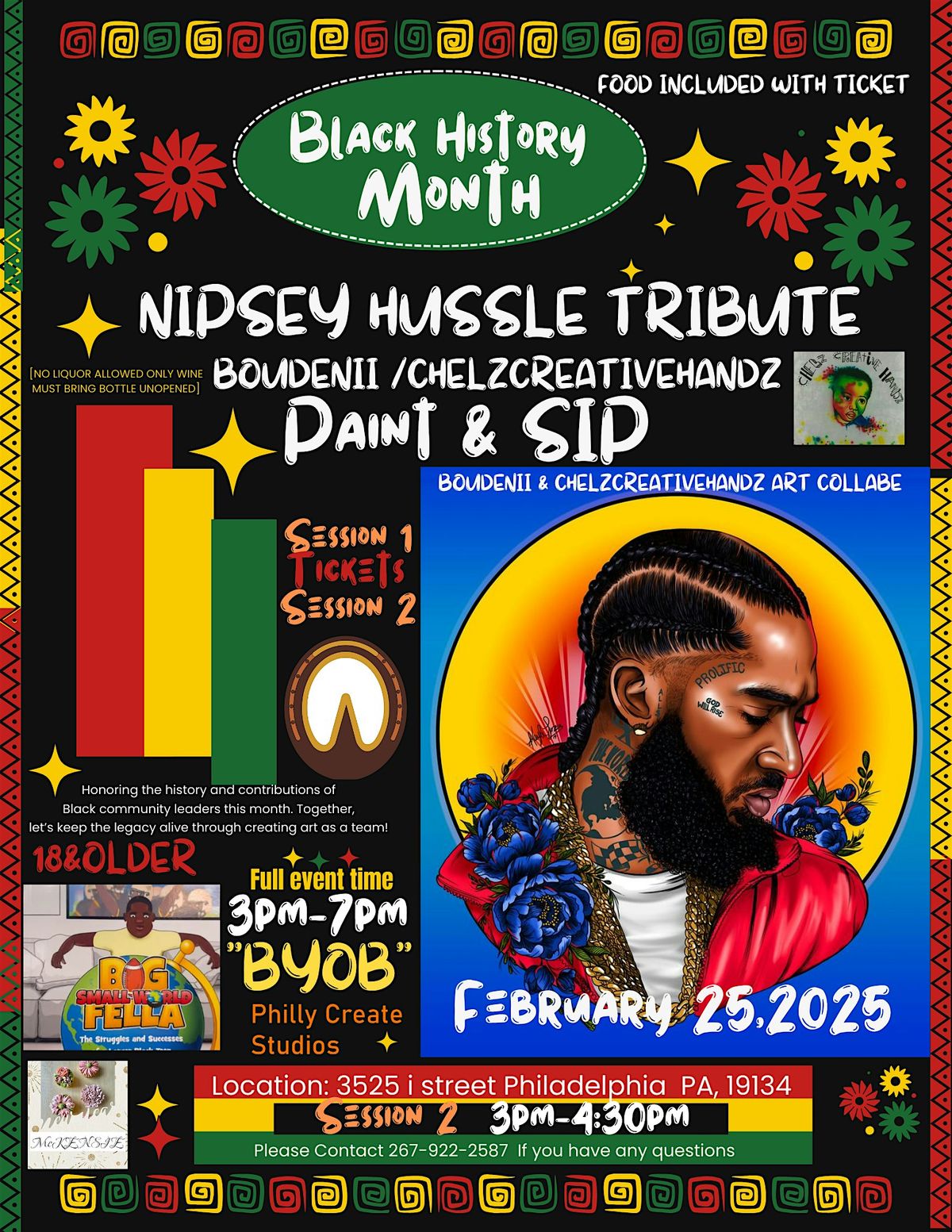 2 NIPSEY HUSSLE TRIBUTE PAINT & SIP "BLK HISTORY MONTH"