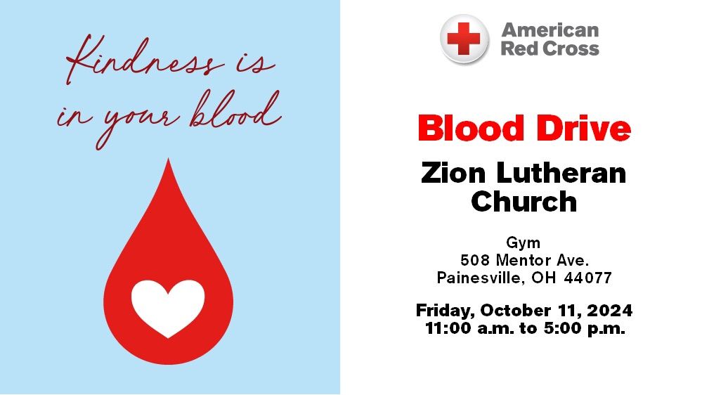 Zion\u2019s Red Cross Blood Drive 