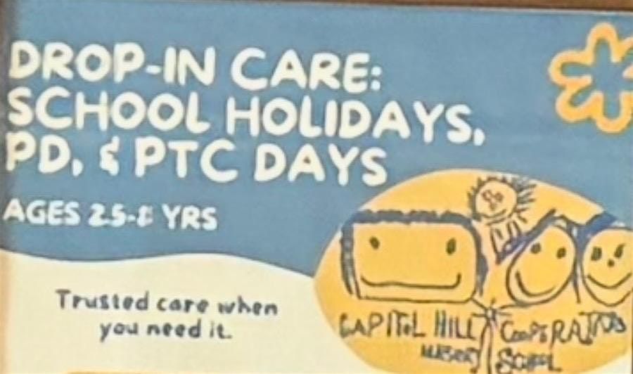Drop-IN Care: School Holidays, PD, & PTC Days 10\/9, 10\/10, and 10\/13