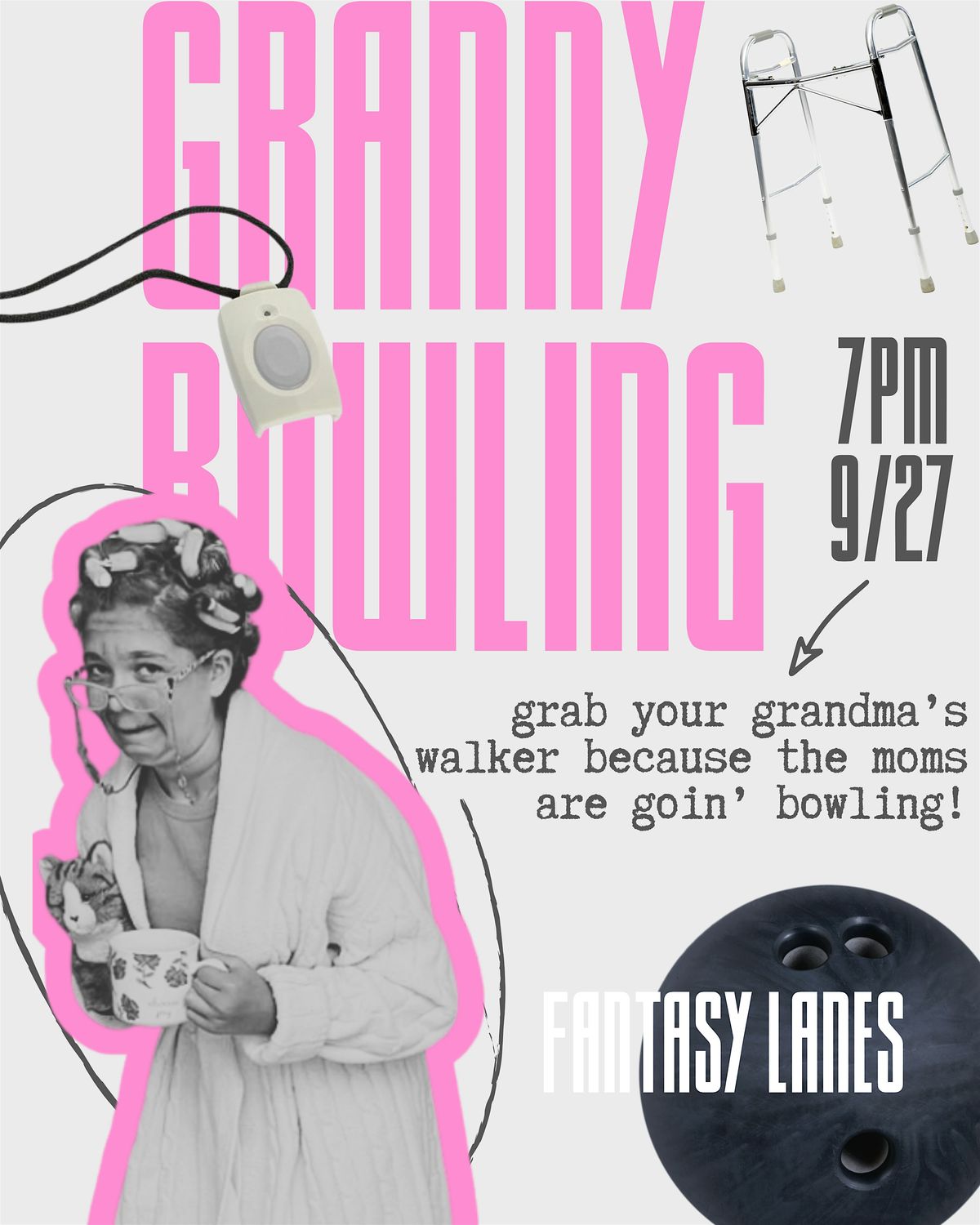 Moms Off Duty Co. Granny Cosmic Bowling
