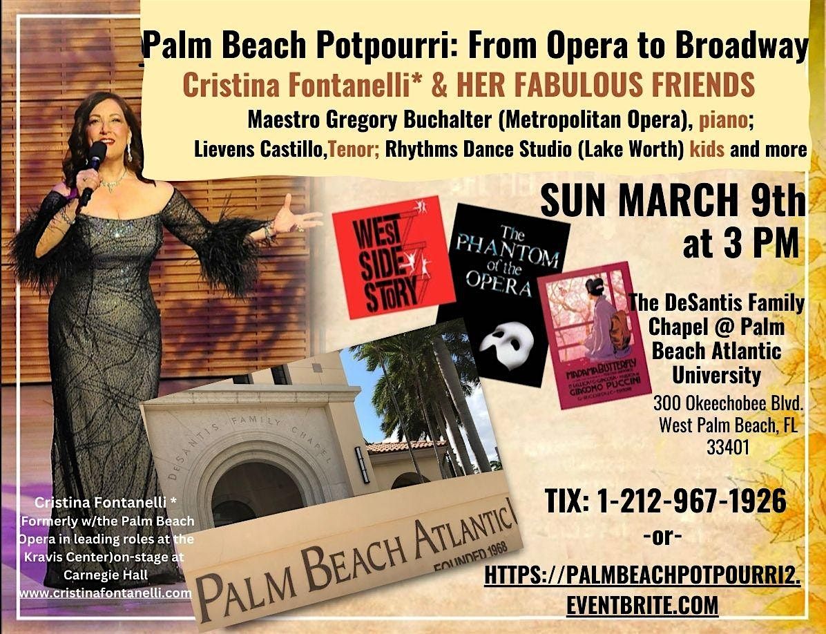 Palm Beach Potpourri: From Opera to Broadway starring Cristina Fontanelli