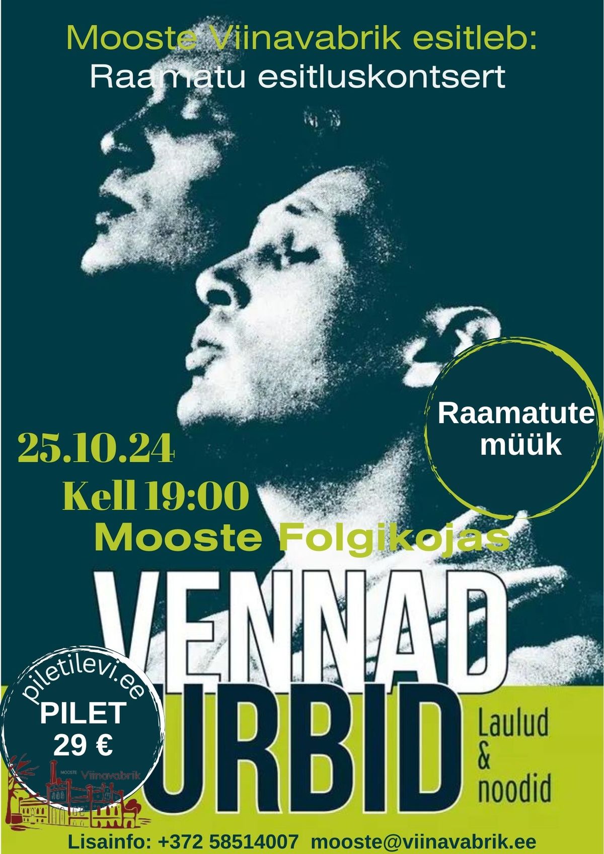 Vennad Urbid. Laulud&Noodid. Kontsert-raamatuesitlus.