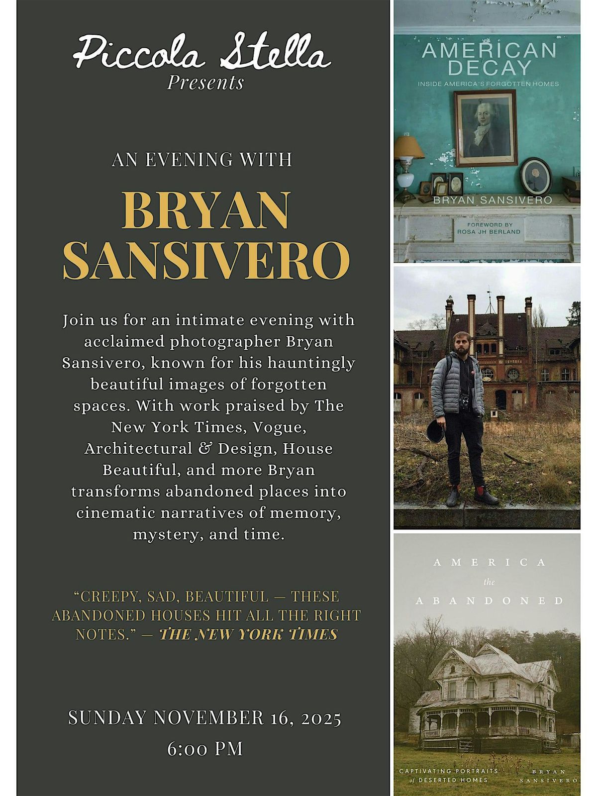 An Evening With Bryan Sansivero