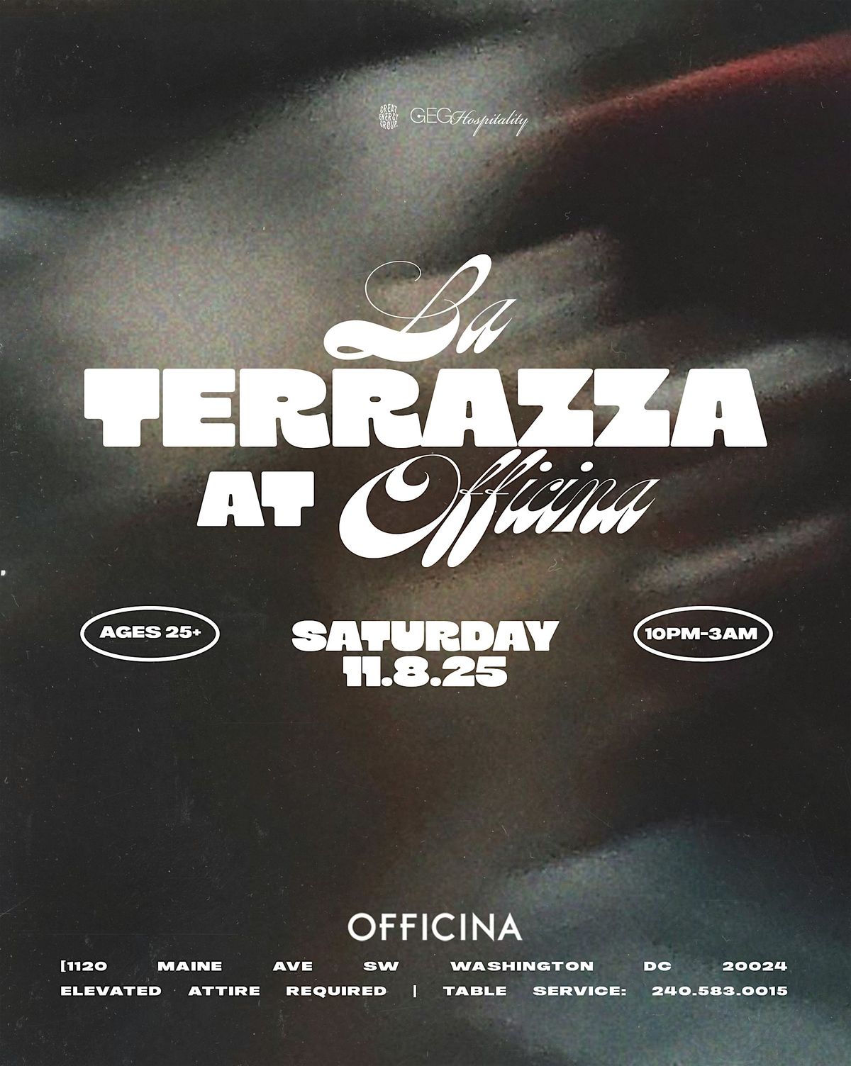 La Terrazza at Officina (25+) | Sat. Nov. 8th at Officina at the Wharf