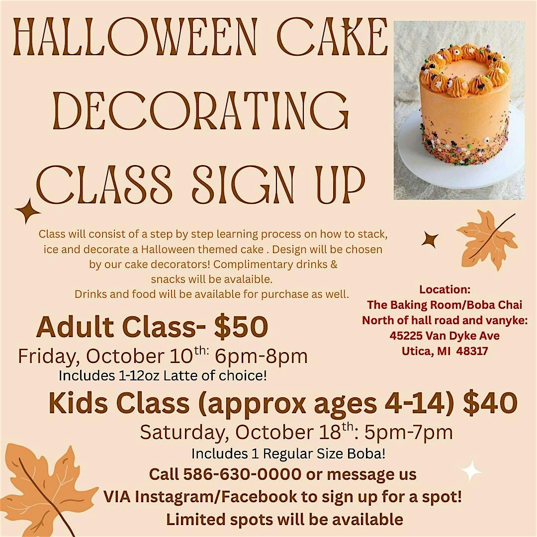 Adult Halloween Cake Decorating Class