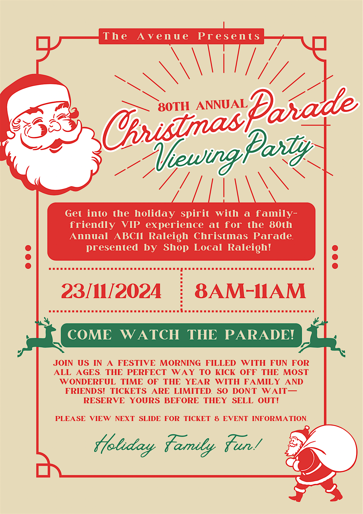 80th Annual Raleigh Christmas Parade Viewing Party