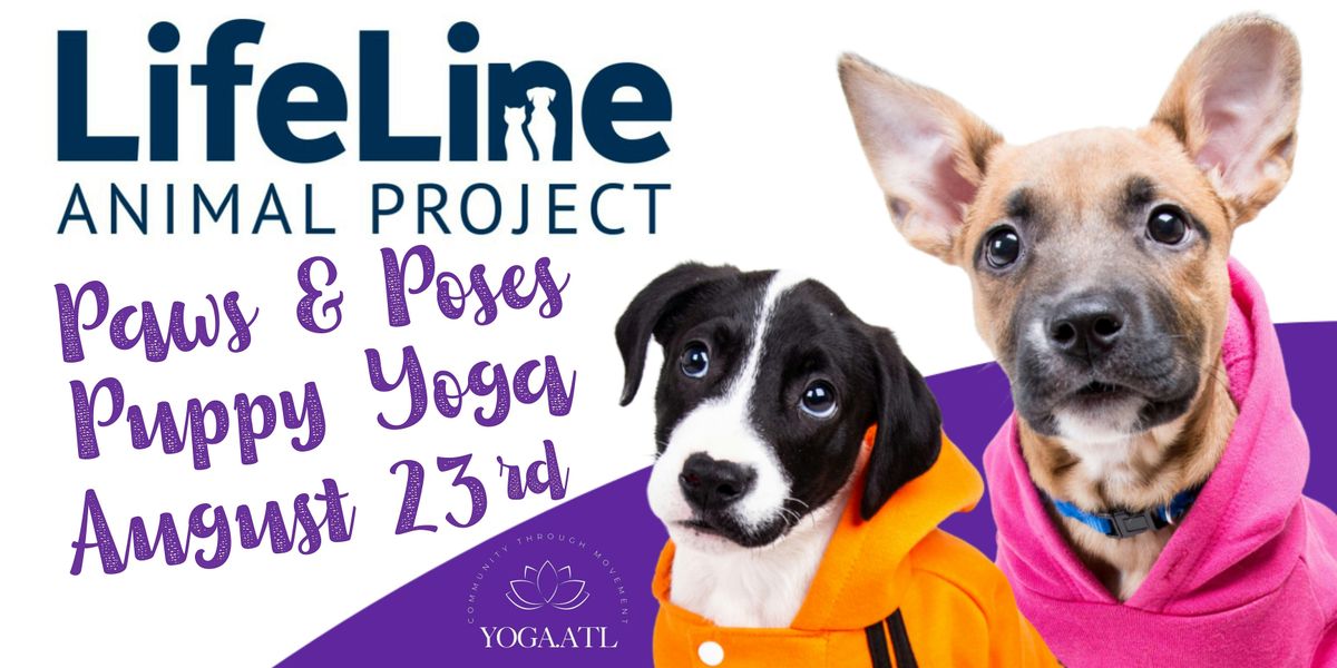 Paws & Poses Puppy Yoga at LifeLine\u2019s Fulton County Shelter on 8\/23\/25