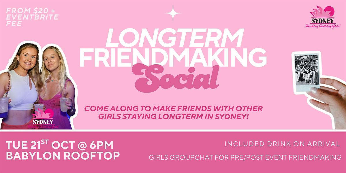 Longterm Friendmaking Social | Tuesday 21st October