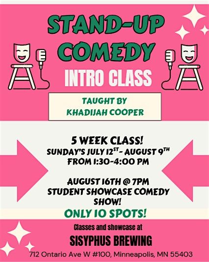 From the Page to the Stage! 5 week Intro Comedy Class