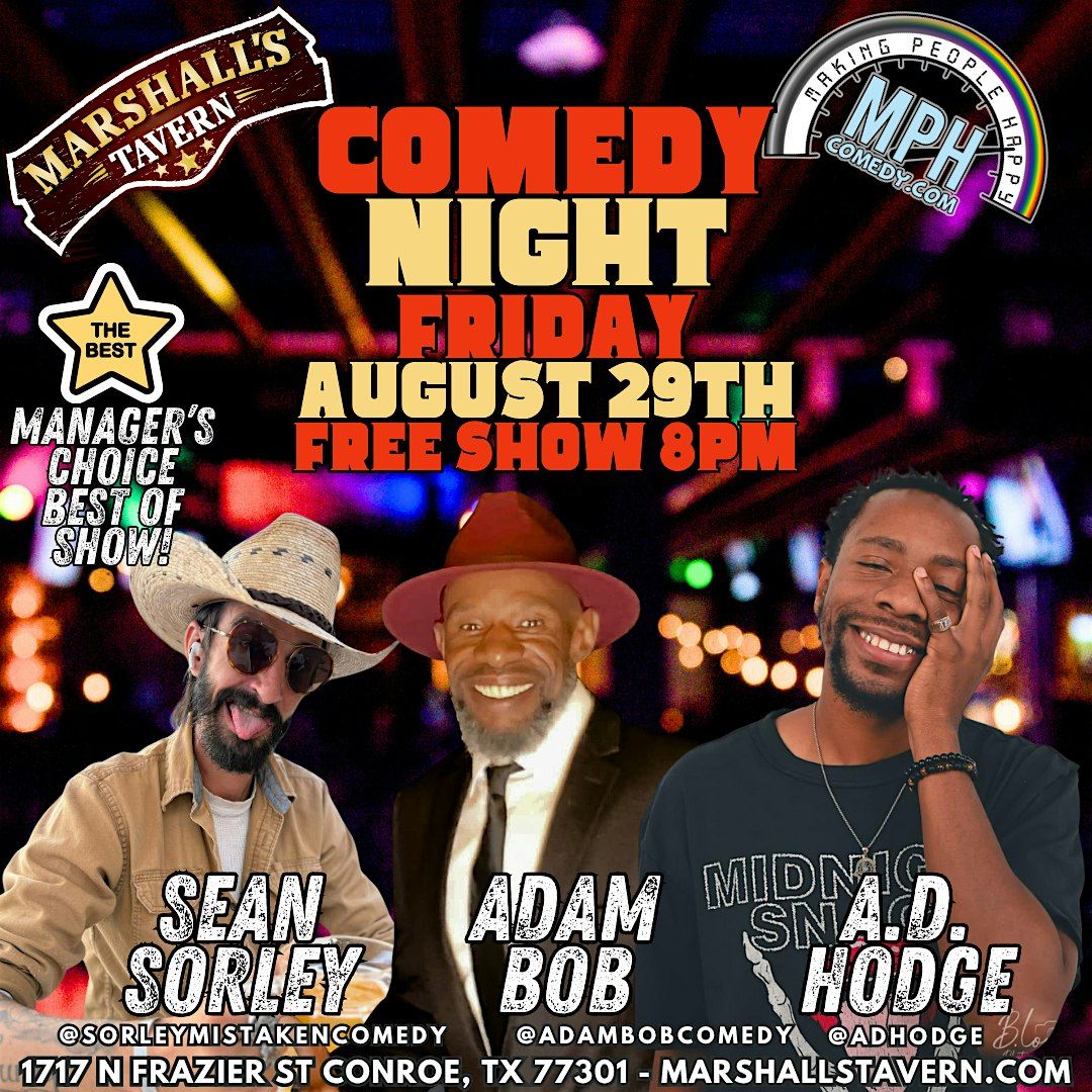 Marshall's Tavern MPH Comedy Best of Summer AUG 29th @ 8PM