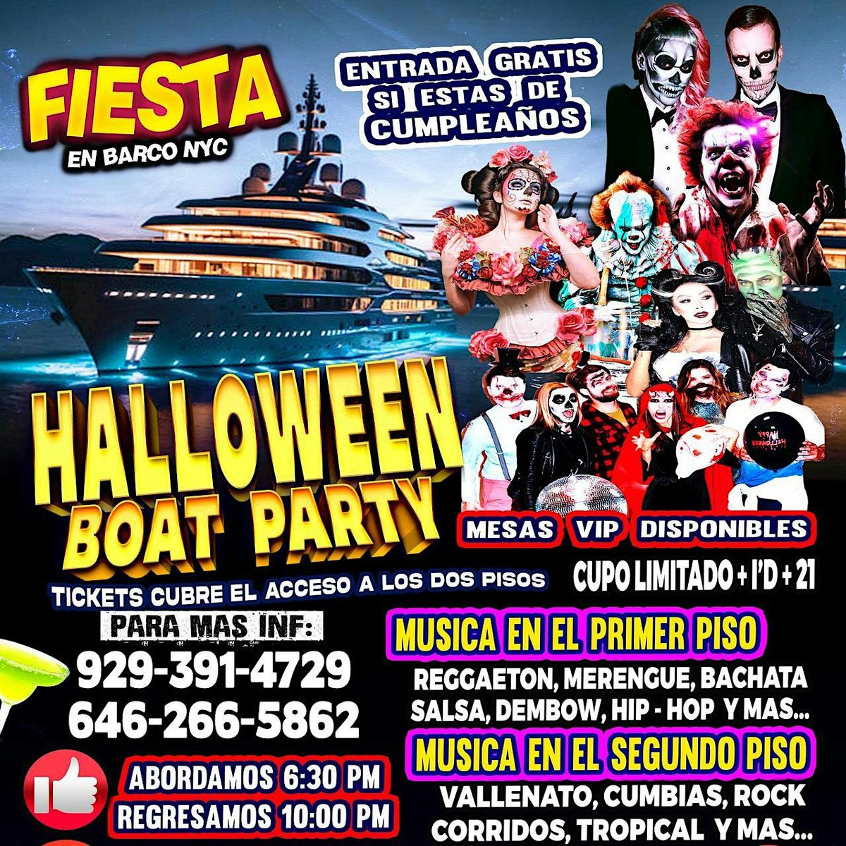 HALLOWEEN BOAT PARTY + MANHATTAN NEW YORK + RADIO DJ'S