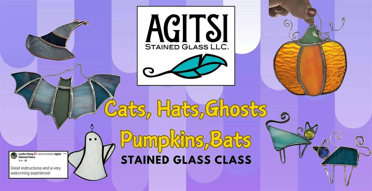 Stained Glass Cats, Hats, Pumpkins, Ghosts or Bats
