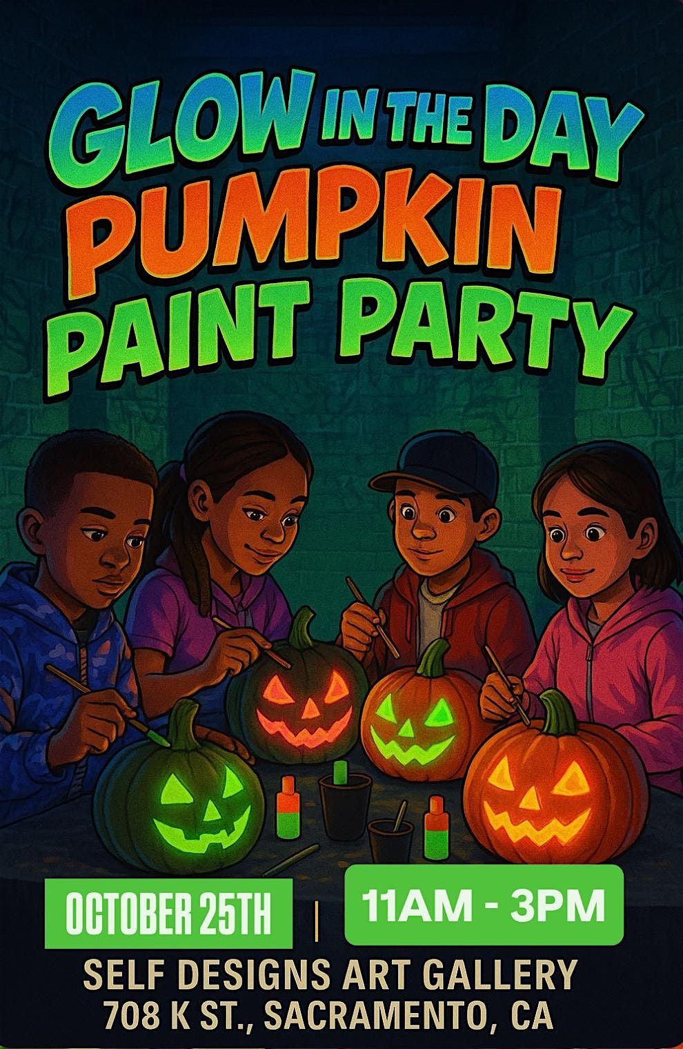 GLOW IN THE DAY PUMPKIN PAINT PARTY!!!