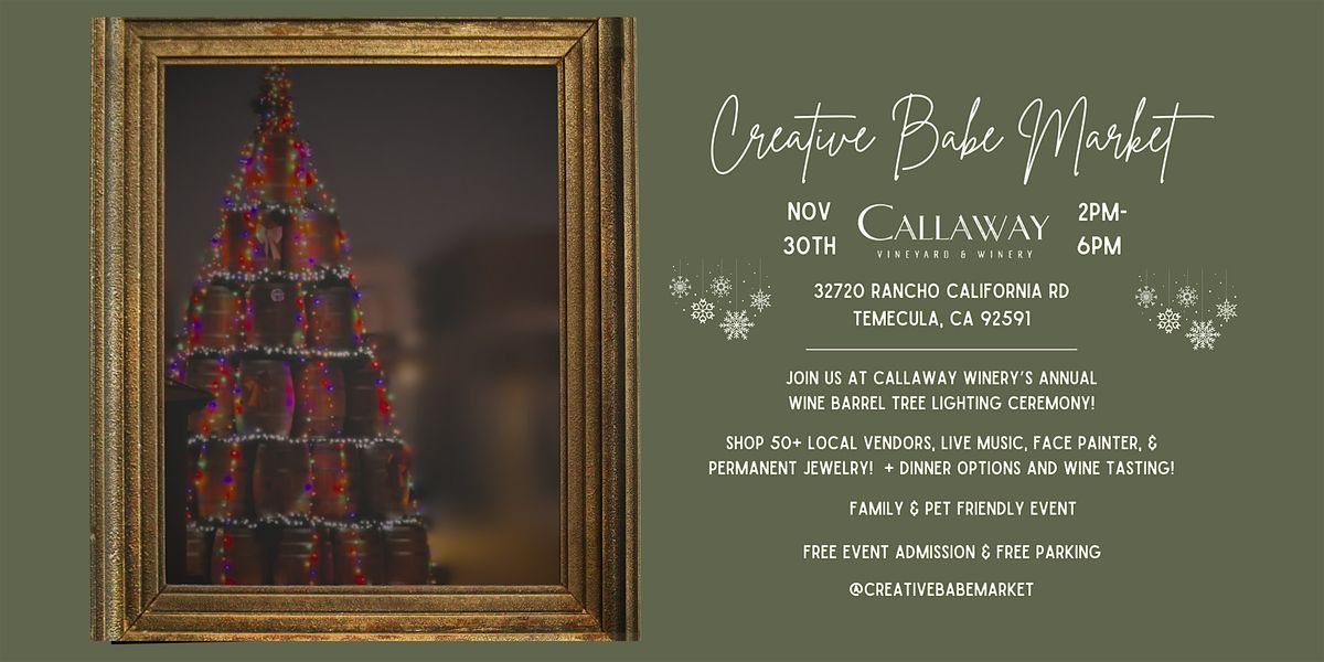 Creative Babe - Pop-Up Market @ Callaway Winery